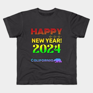 Happy New Year 2024 California Kids T-Shirt